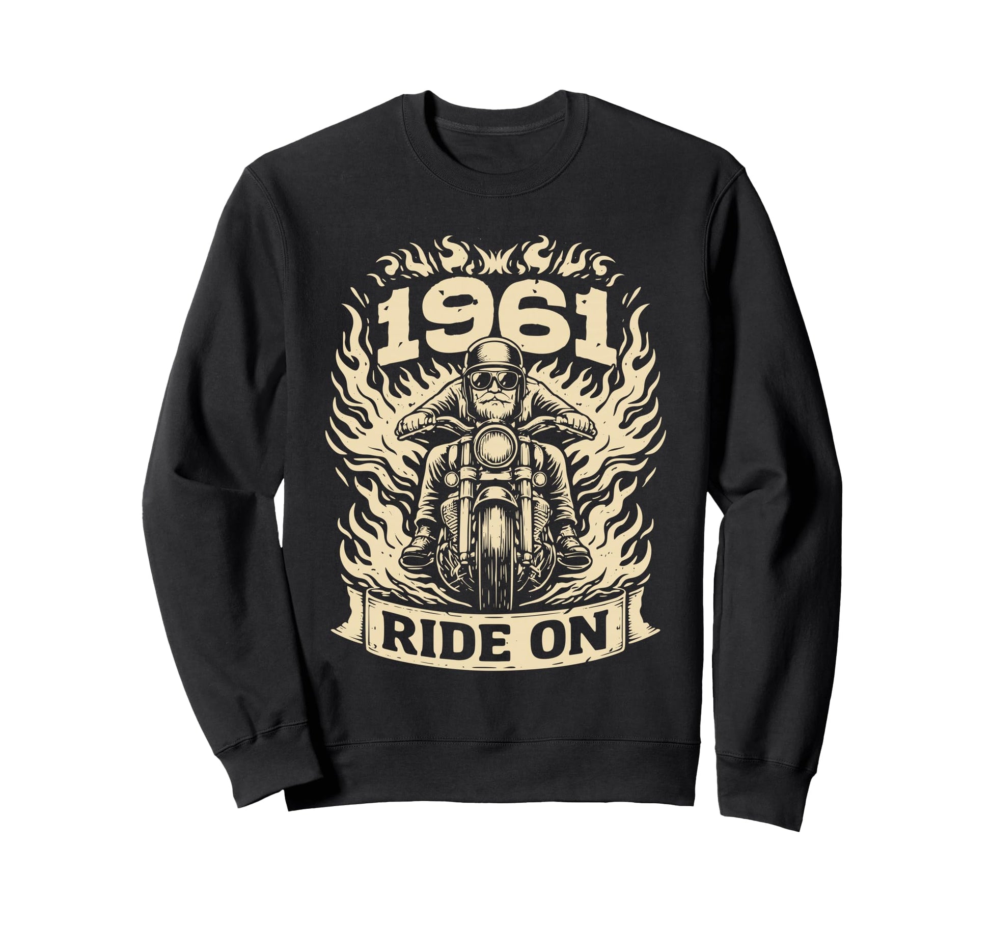 Biker 1961 Ride Birthday Sweatshirt - Custom Art Print Men Women - T-Shirt, Sweatshirt, Hoodie