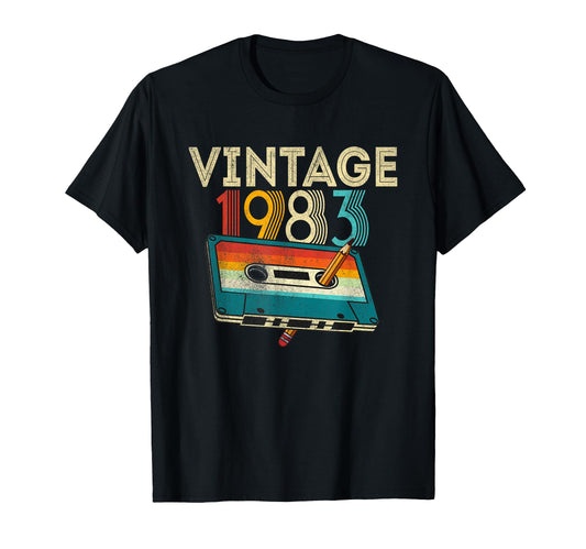 40 Year Old Gifts 1983 Cassette Tape 40Th T-Shirt - Graphic Print Unisex - T-Shirt, Sweatshirt, Hoodie