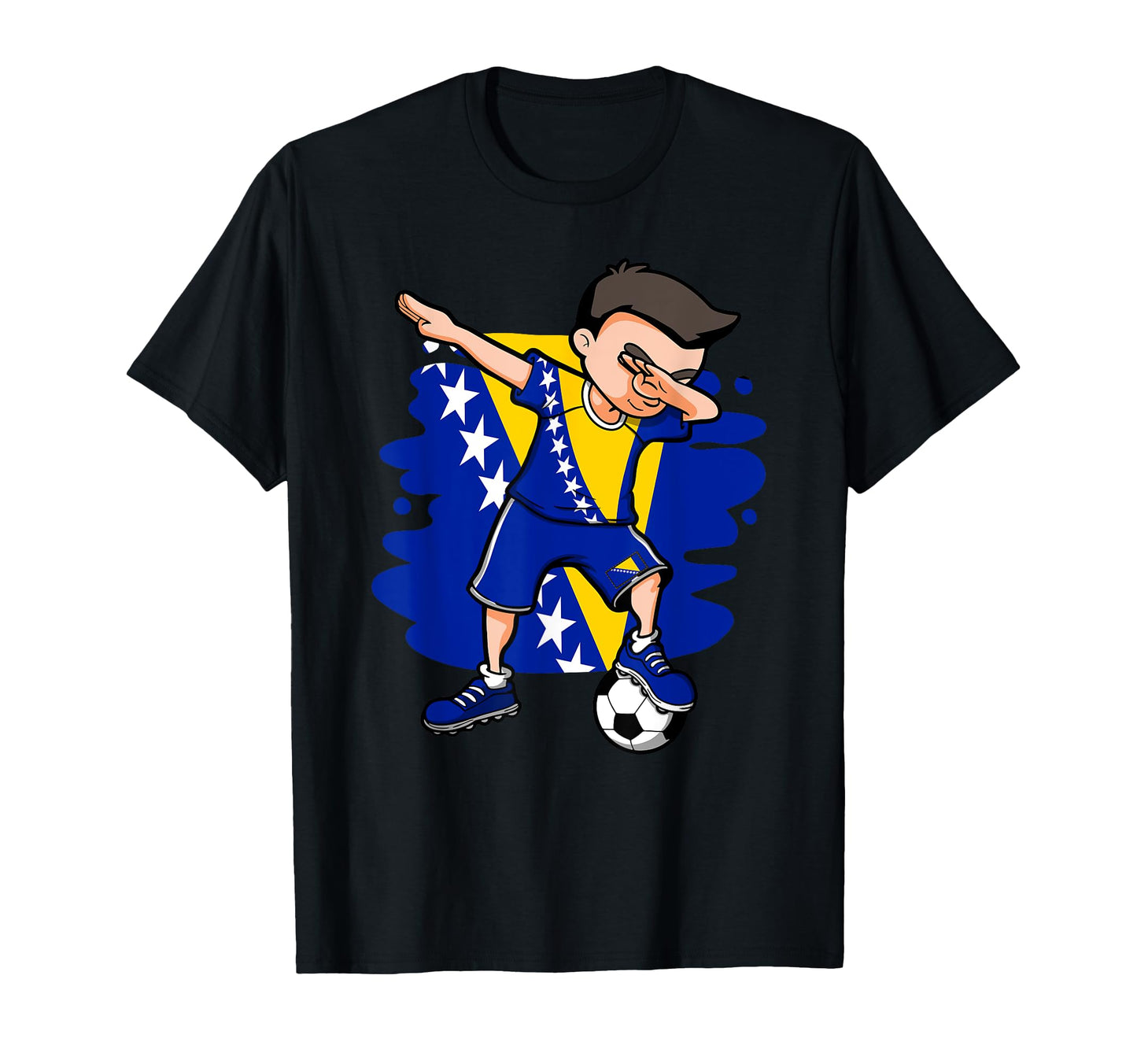 Dabbing Soccer Bosnia Herzegovina Fans T-Shirt - Trendy Graphic Unisex - T-Shirt, Sweatshirt, Hoodie