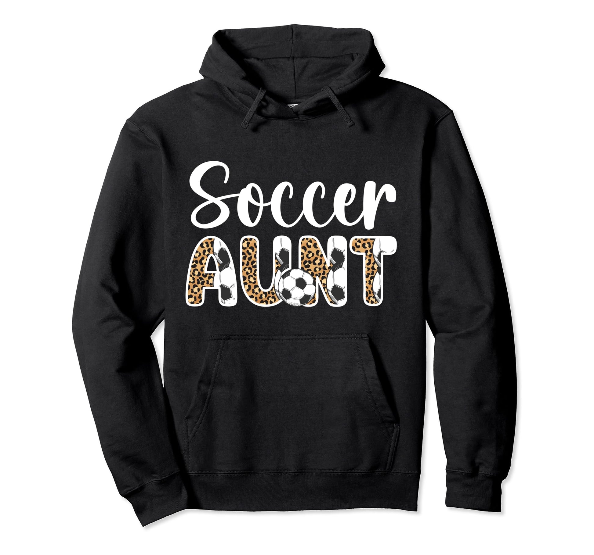 Soccer Aunt Leopard Aunt Soccer Player Hoodie - Aesthetic Graphic Unisex - T-Shirt, Sweatshirt, Hoodie
