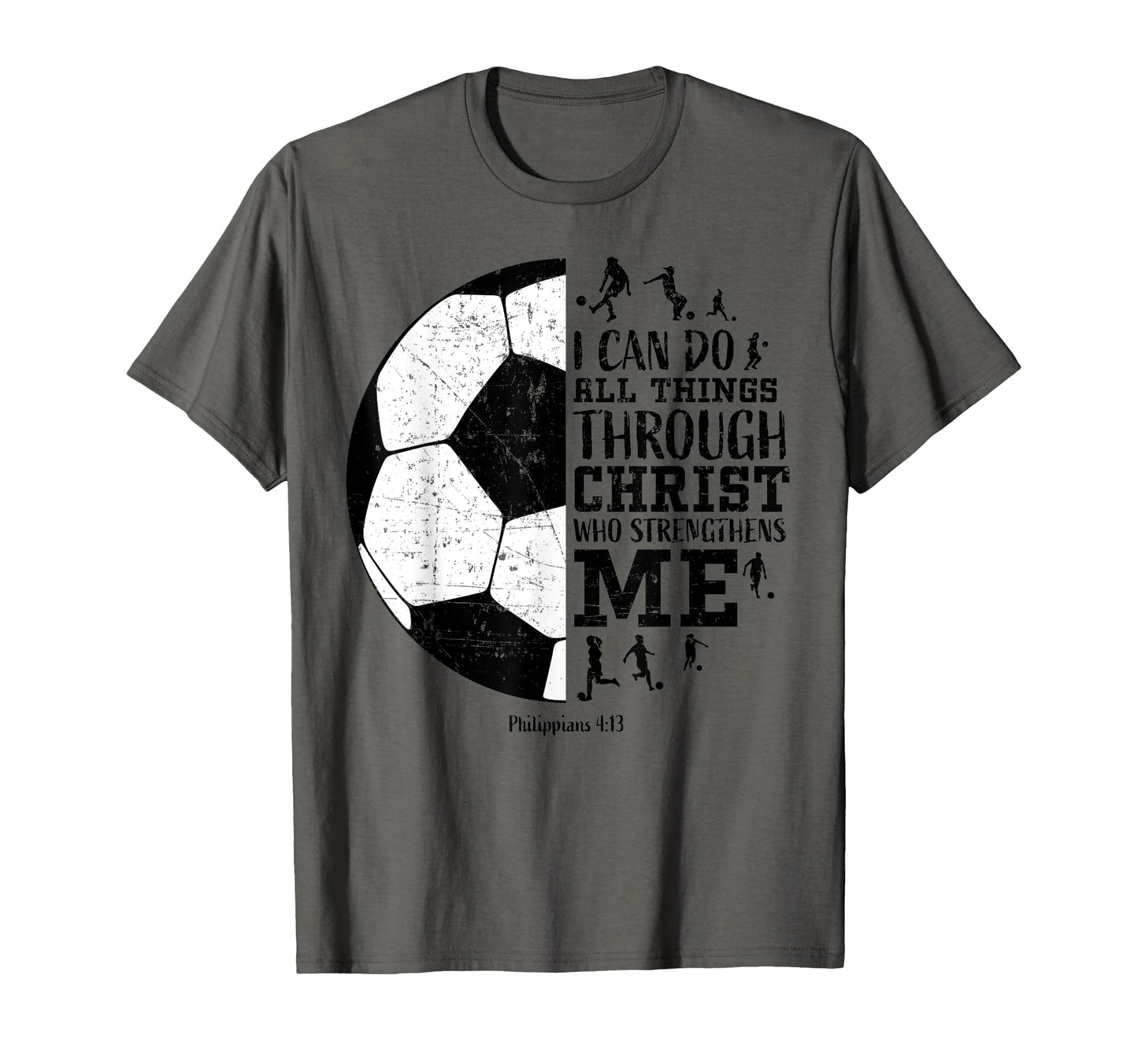 Christian Soccer Gifts Teen Religious Verse T-Shirt - Trendy Graphic Unisex - T-Shirt, Sweatshirt, Hoodie
