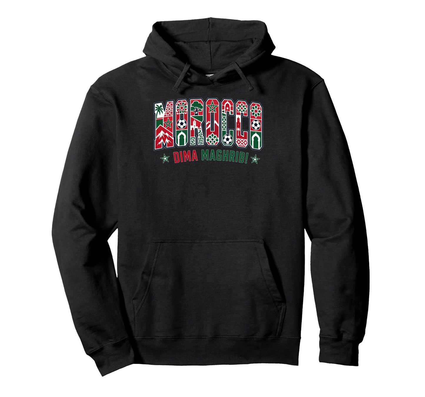Morocco Soccer 2026 Moroccan Fans Hoodie - Streetwear Style Men Women - T-Shirt, Sweatshirt, Hoodie