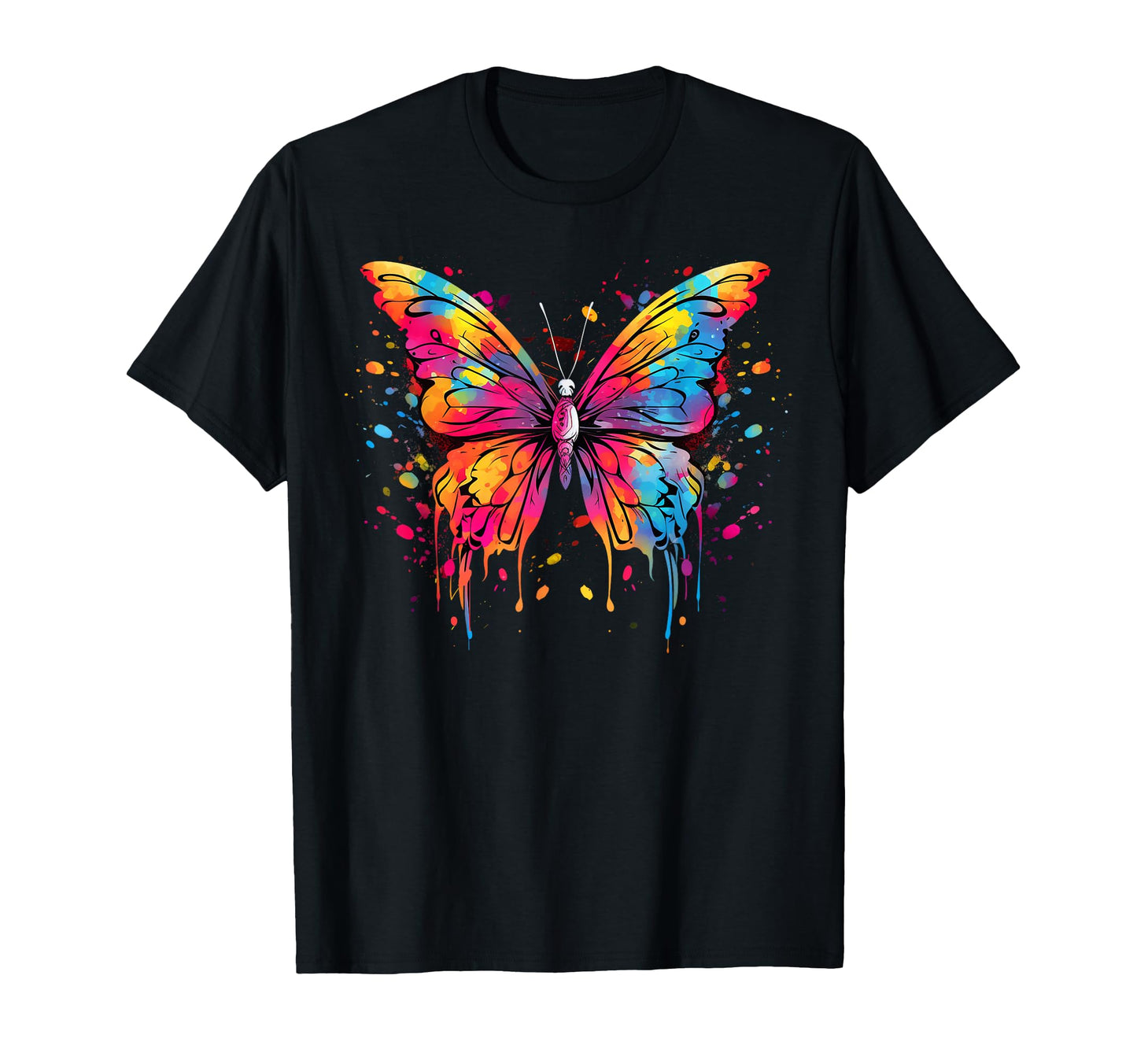 Butterfly Colorful Painted Butterfly T-Shirt - Aesthetic Graphic for Adults - T-Shirt, Sweatshirt, Hoodie