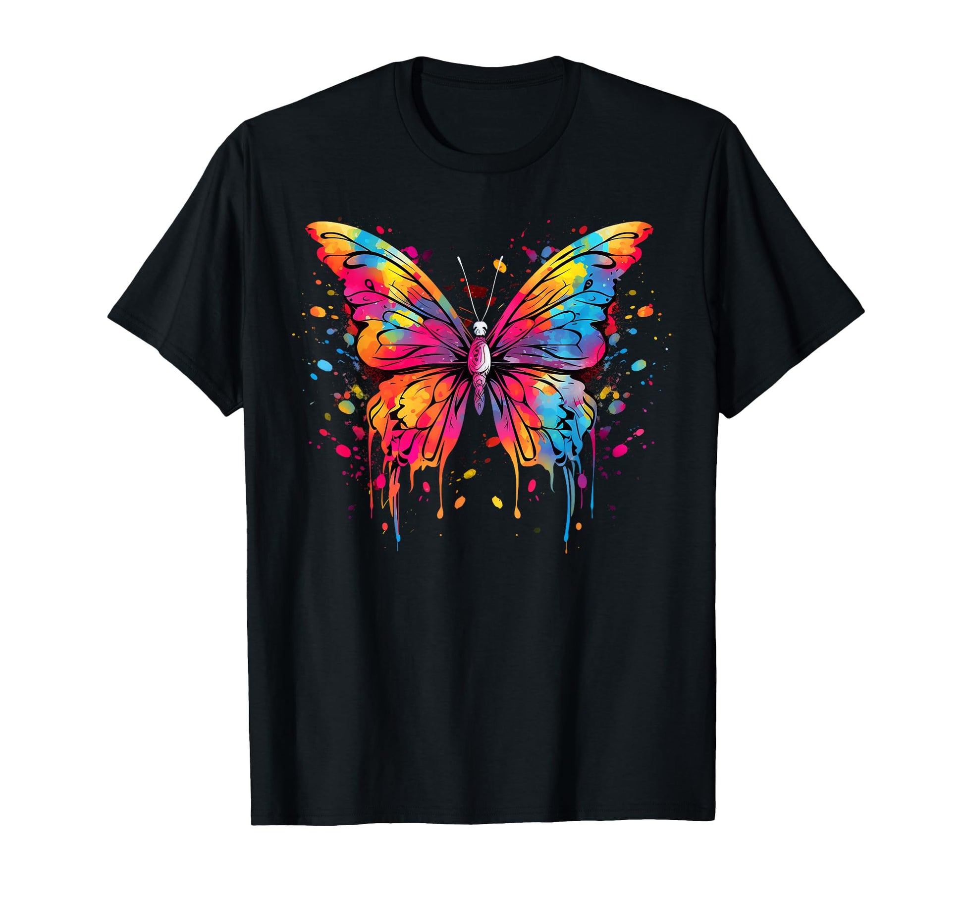 Butterfly Colorful Painted Butterfly T-Shirt - Aesthetic Graphic for Adults - T-Shirt, Sweatshirt, Hoodie