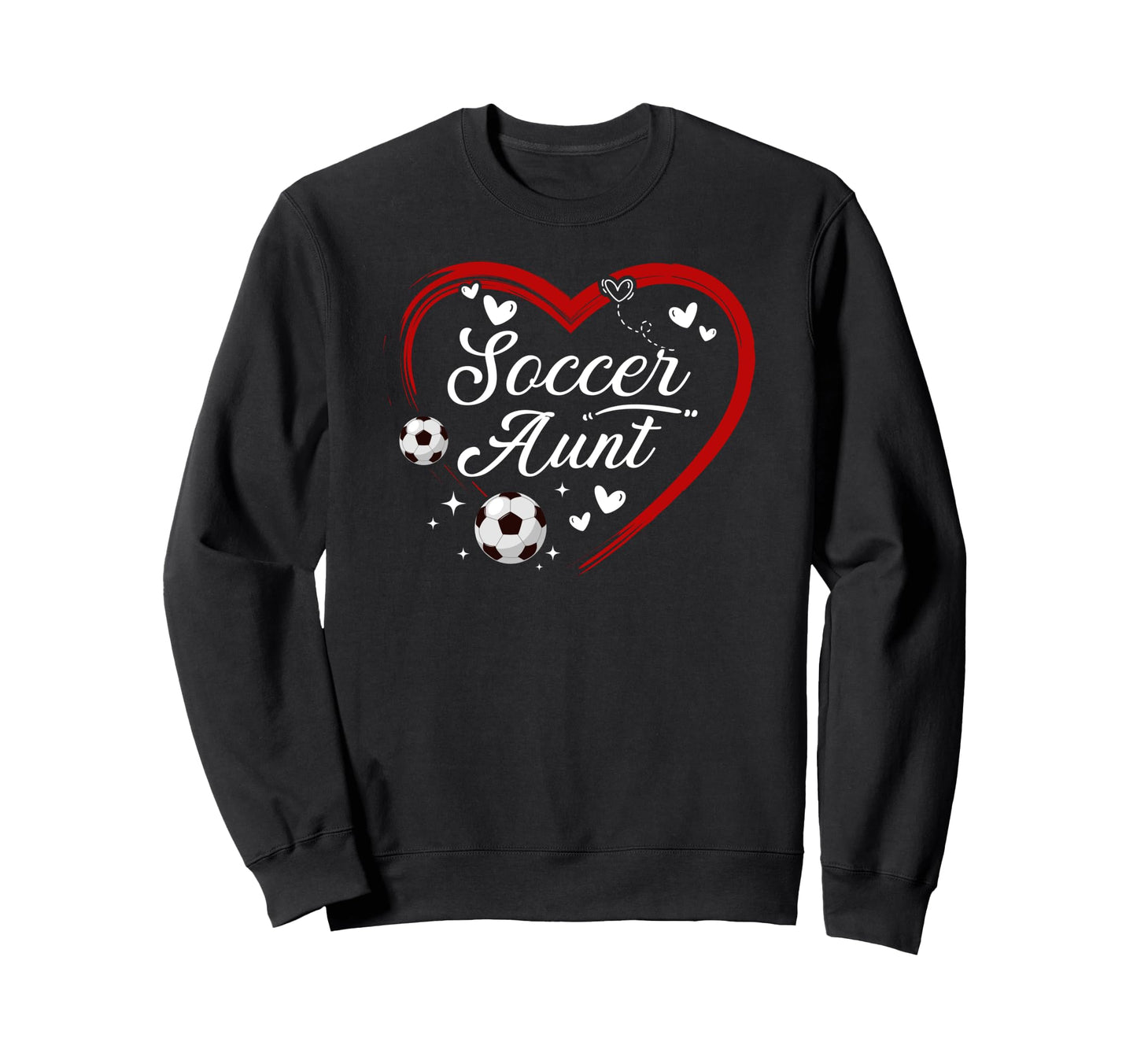 Soccer Aunt Heart Aunt Soccer Player Sweatshirt - Graphic Print for Adults - T-Shirt, Sweatshirt, Hoodie