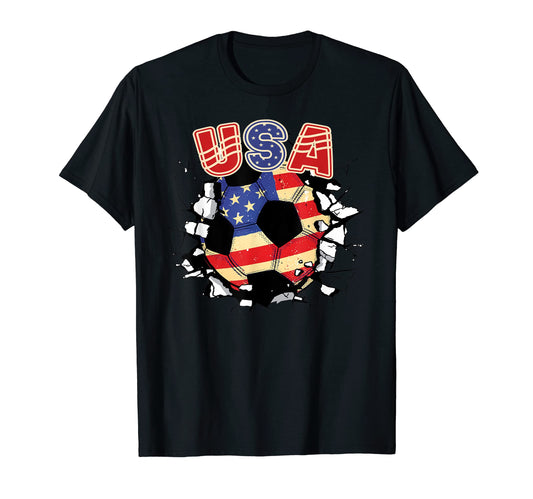 American Flag Soccer Ball United T-Shirt - Streetwear Style Men Women - T-Shirt, Sweatshirt, Hoodie