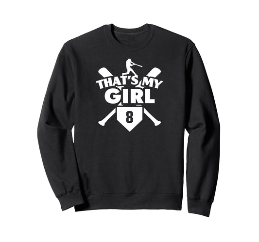 Baseball Mom Dad Thats My 8 Softball Sweatshirt - Graphic Print Men Women - T-Shirt, Sweatshirt, Hoodie