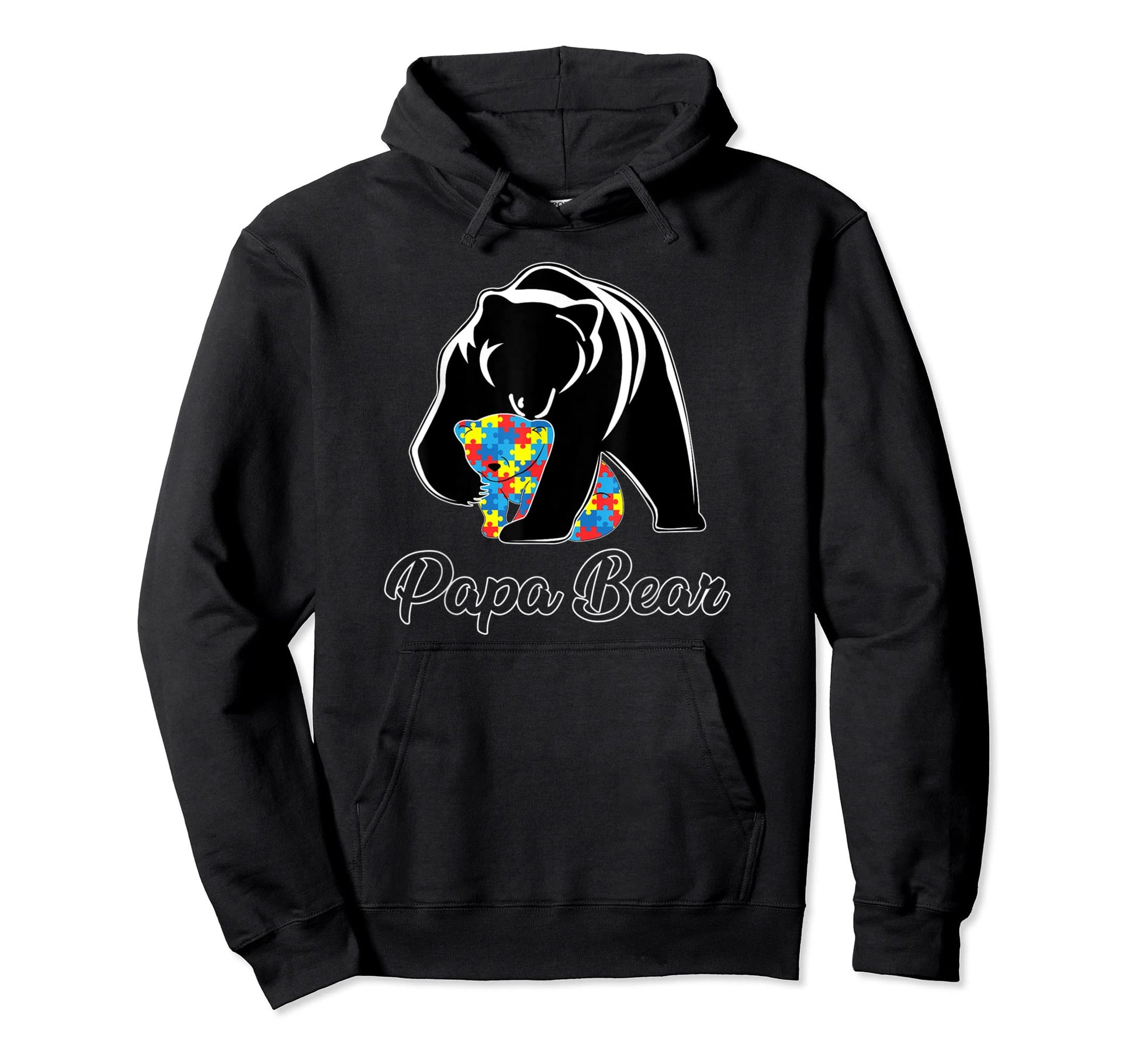 Proud Dad Papa Bear Autism Awareness Hoodie - Unique Graphic Men Women - T-Shirt, Sweatshirt, Hoodie