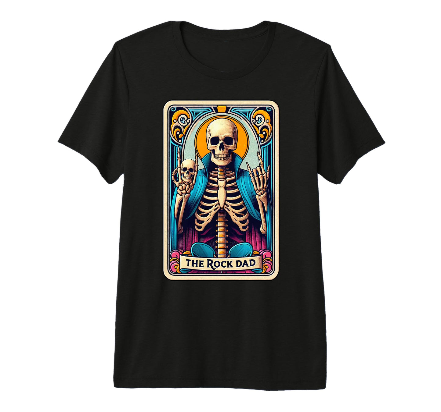 Mens Rock Band Dad Tarot Card Skeleton T-Shirt - Aesthetic Graphic Unisex - T-Shirt, Sweatshirt, Hoodie