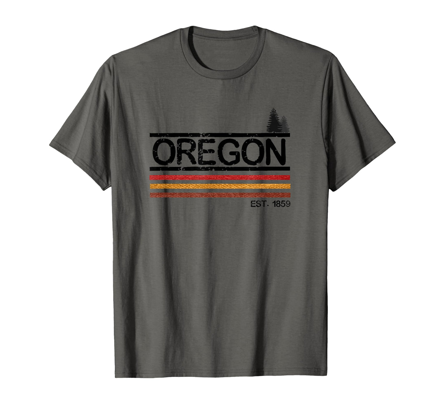 Oregon 1859 Trees And Stripes T-Shirt - Graphic Print Unisex - T-Shirt, Sweatshirt, Hoodie