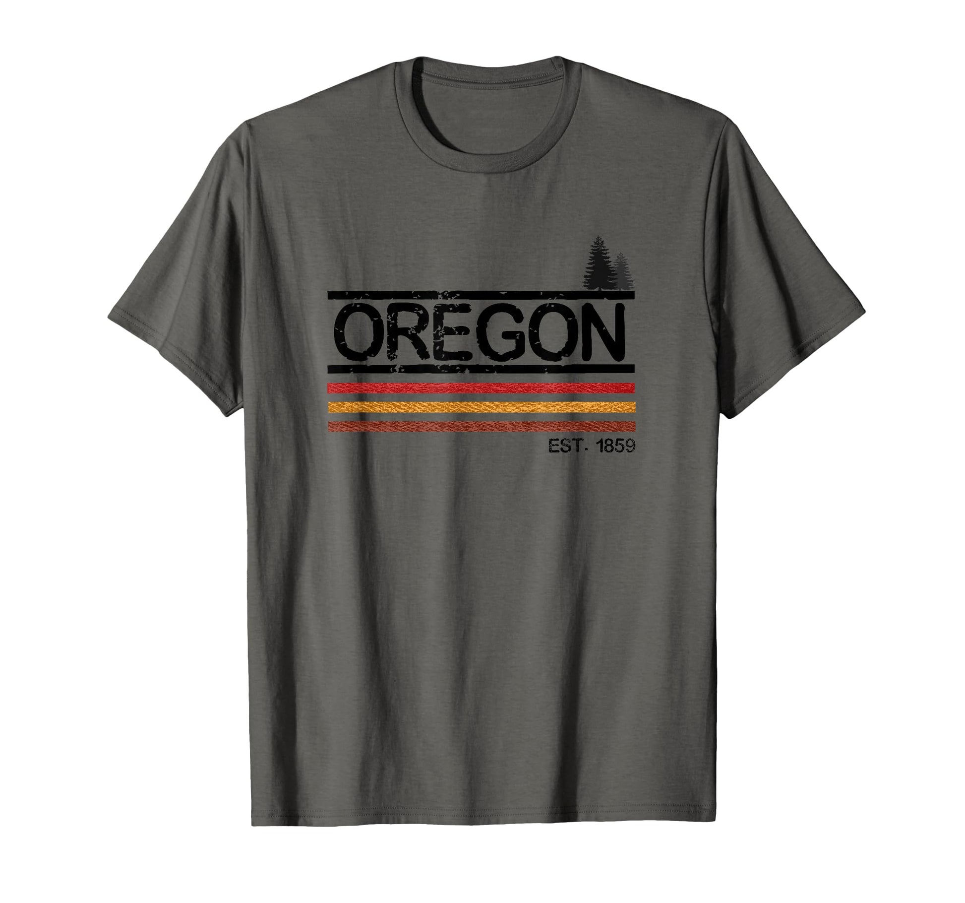 Oregon 1859 Trees And Stripes T-Shirt - Graphic Print Unisex - T-Shirt, Sweatshirt, Hoodie
