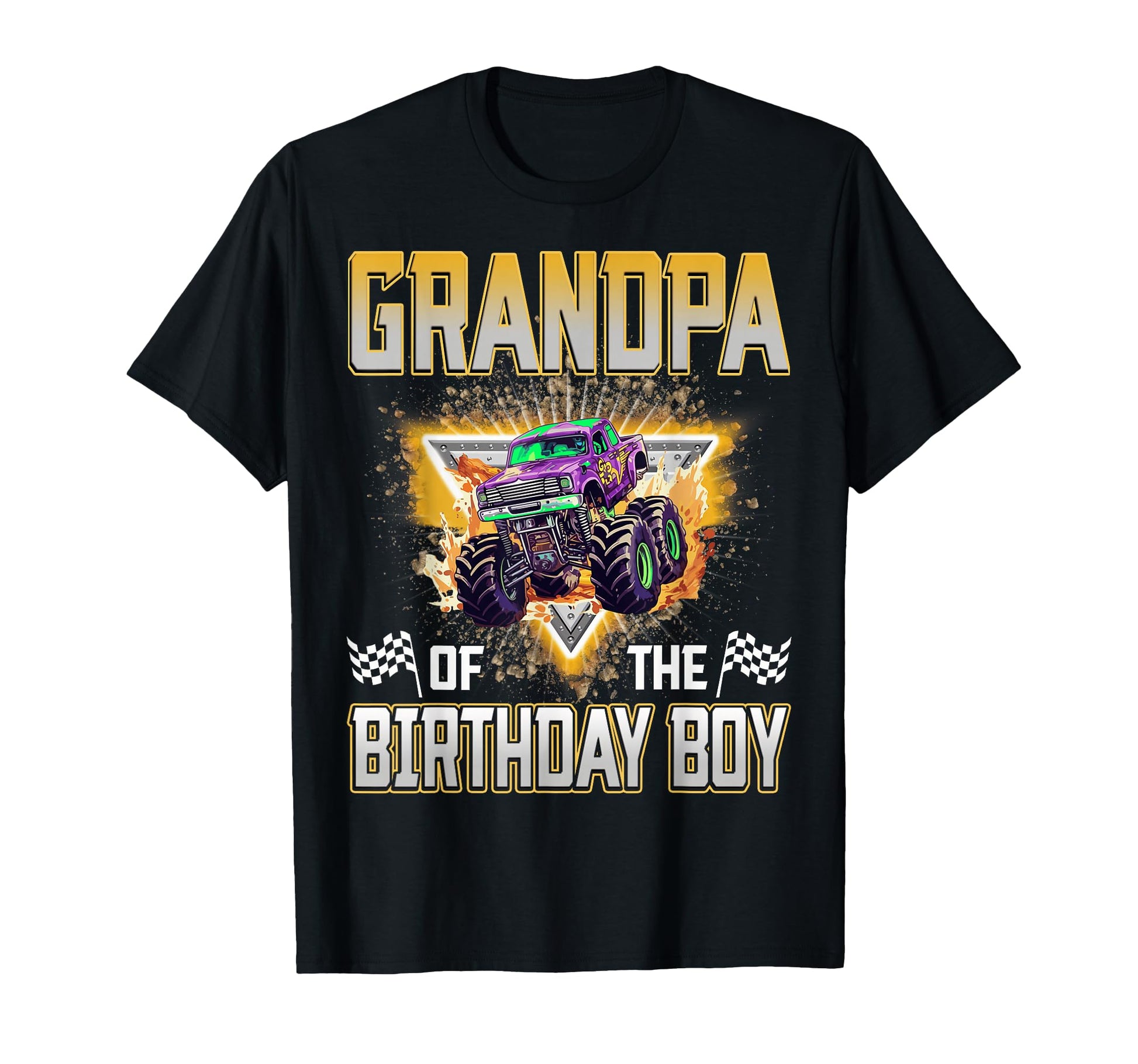 Grandpa Birthday Monster Truck T-Shirt - Minimalist Print for Adults - T-Shirt, Sweatshirt, Hoodie