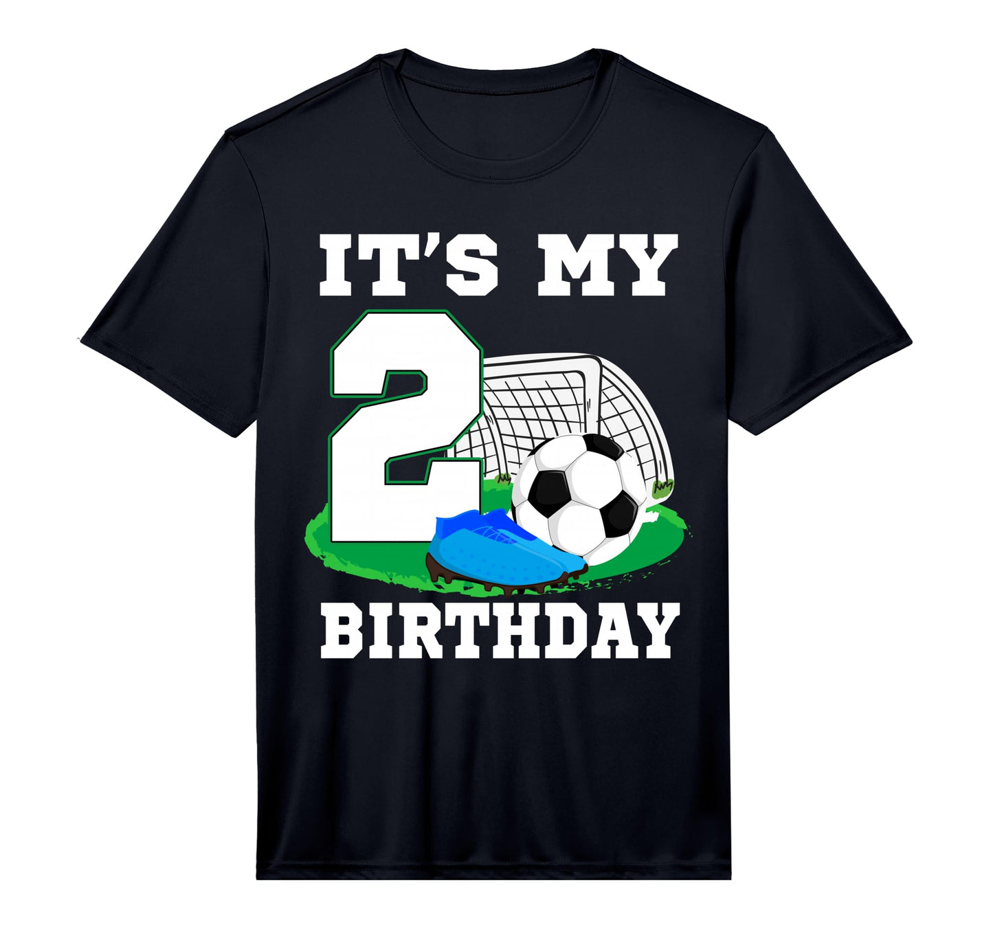 Its My 2 Year Old Birthday Soccer T-Shirt - Custom Art Print for Adults - T-Shirt, Sweatshirt, Hoodie