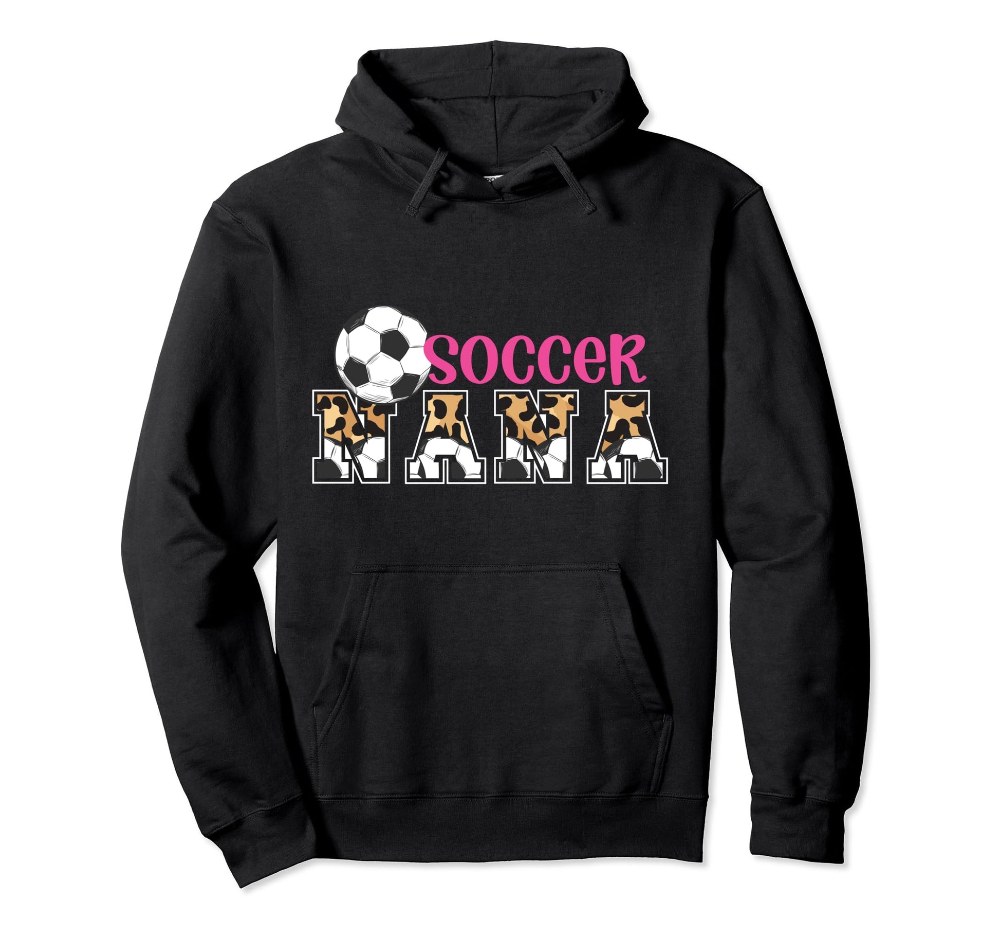 Soccer Nana Leopard Grandma Nana Soccer Hoodie - Trendy Graphic Unisex - T-Shirt, Sweatshirt, Hoodie