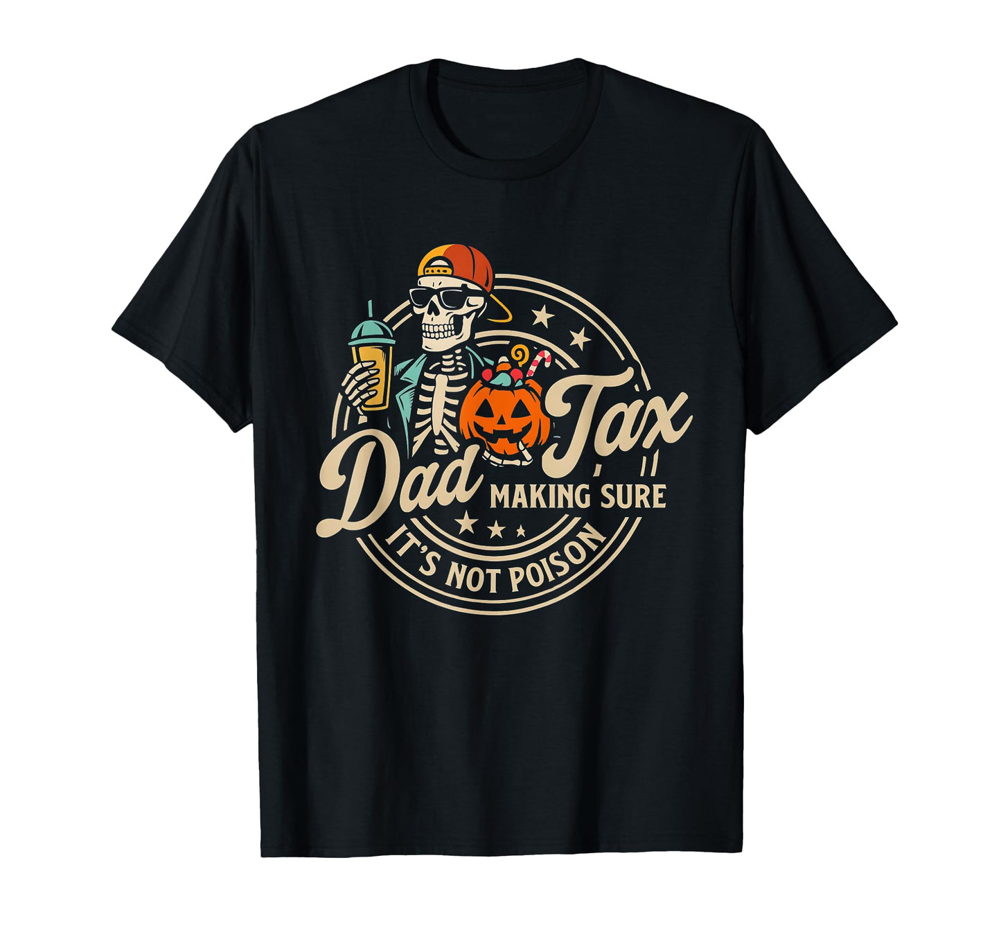 Skeleton Papa Halloween Funny Dad Tax T-Shirt - Minimalist Print Unisex - T-Shirt, Sweatshirt, Hoodie