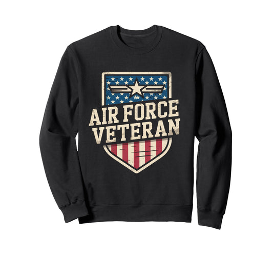 Air Force Veteran Us American Flag Dad Sweatshirt - Unique Graphic Unisex - T-Shirt, Sweatshirt, Hoodie