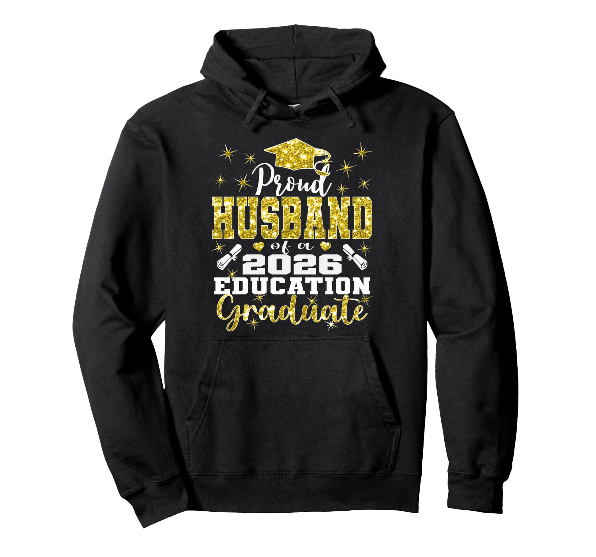 Proud Husband 2026 Education Hoodie - Fun Novelty Design for Adults - T-Shirt, Sweatshirt, Hoodie