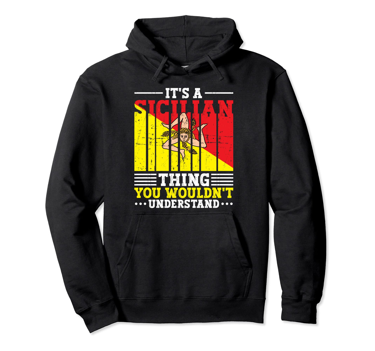 Best Bearded Sicilian Dad Sicily Flag Hoodie - Casual Everyday Wear Unisex - T-Shirt, Sweatshirt, Hoodie