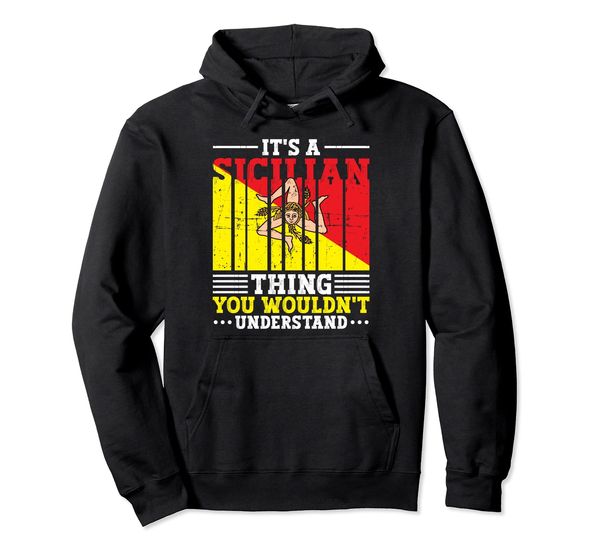 Best Bearded Sicilian Dad Sicily Flag Hoodie - Casual Everyday Wear Unisex - T-Shirt, Sweatshirt, Hoodie