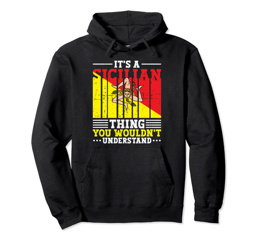 Best Bearded Sicilian Dad Sicily Flag Hoodie - Casual Everyday Wear Unisex - T-Shirt, Sweatshirt, Hoodie
