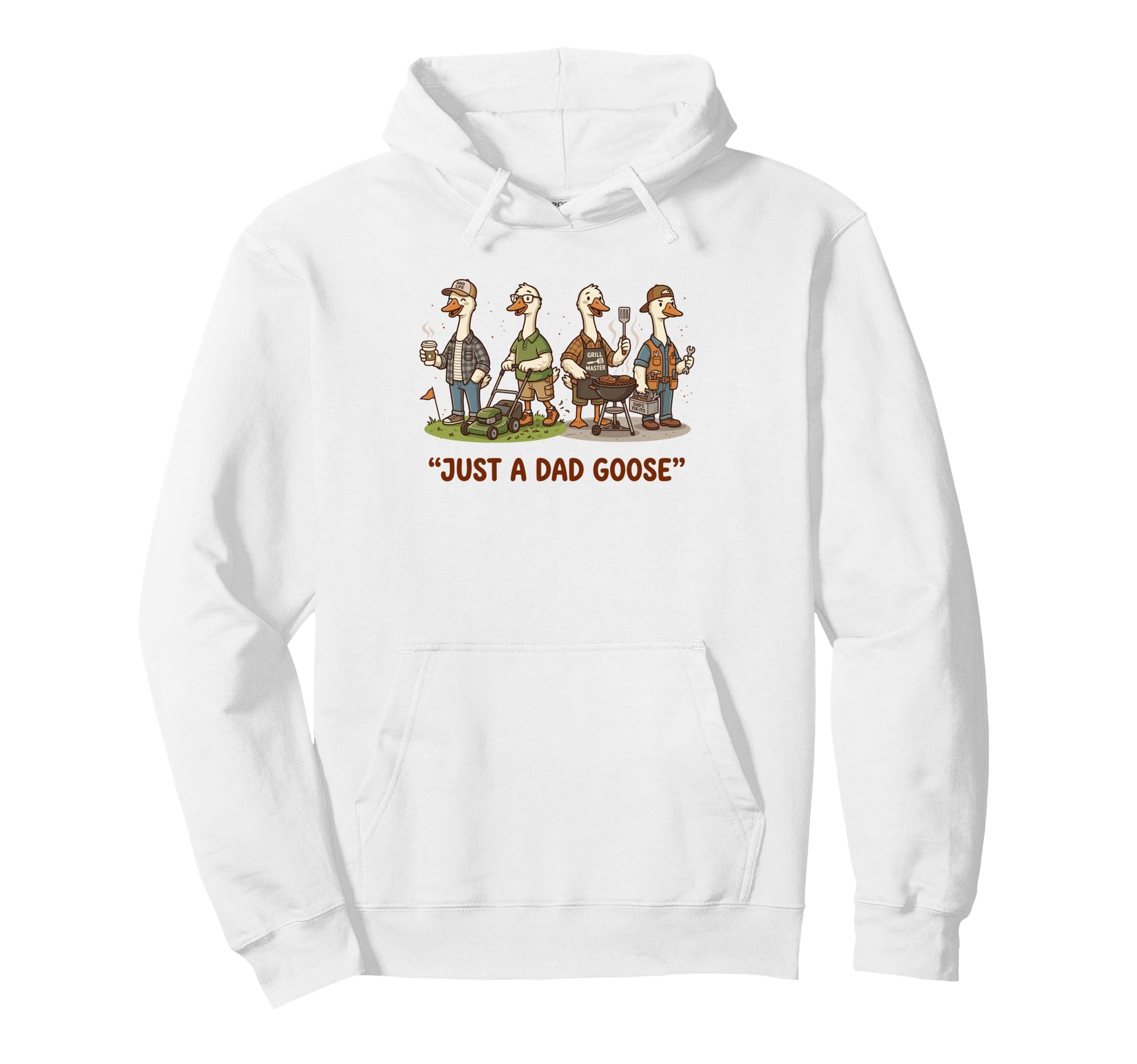 Funny Dad Goose Fatherhood Cartoon Hoodie - Casual Everyday Wear Men Women - T-Shirt, Sweatshirt, Hoodie
