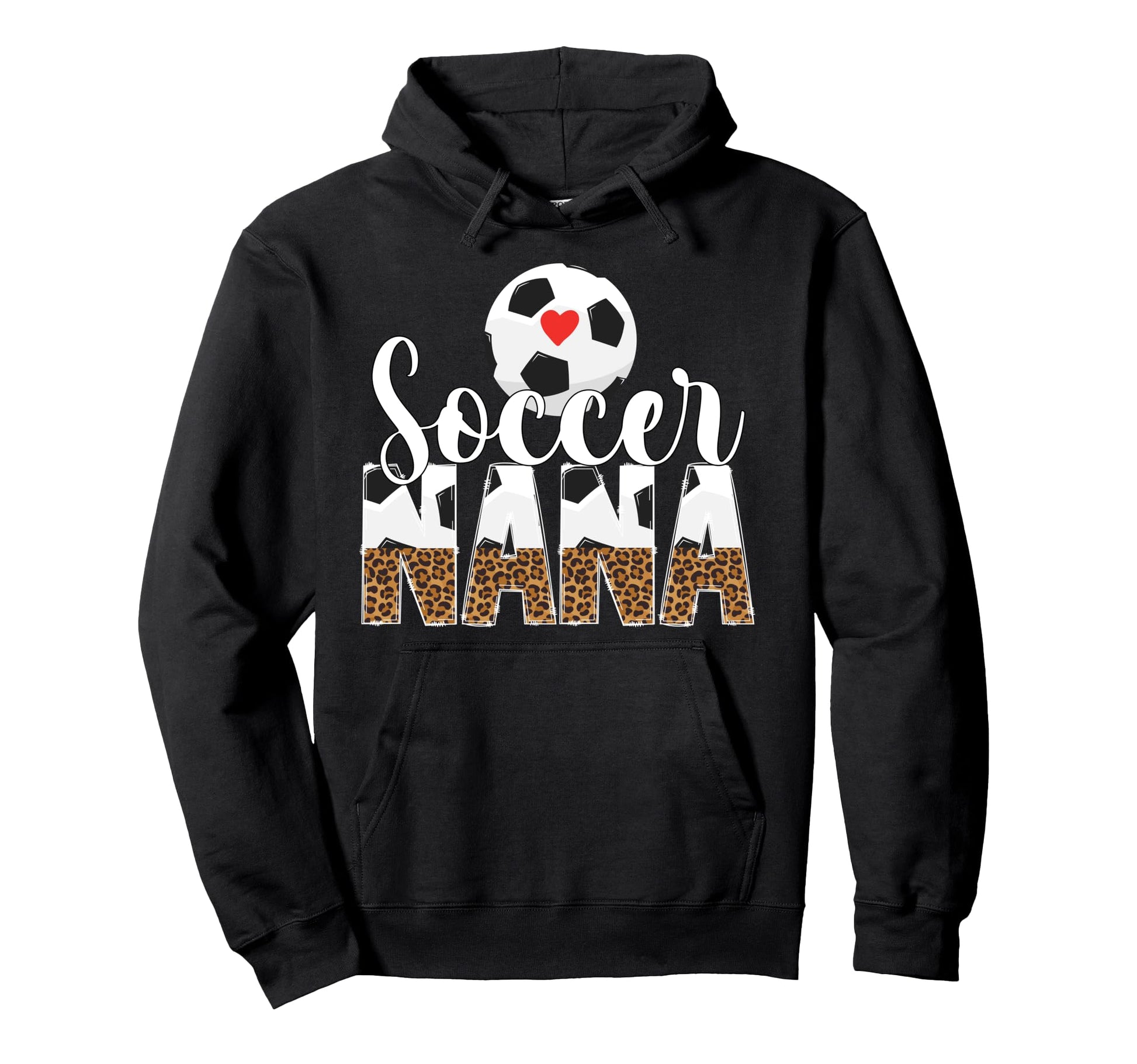 Soccer Nana Leopard Nana Soccer Player Hoodie - Graphic Print for Adults - T-Shirt, Sweatshirt, Hoodie