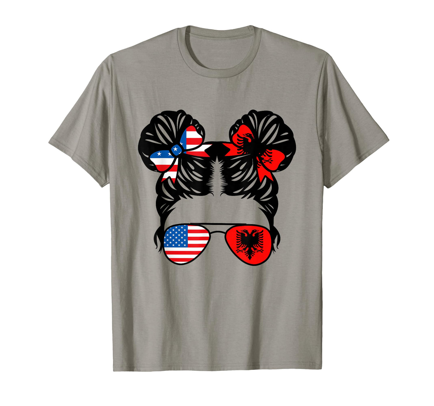 Half American Half Albanian Usa T-Shirt - Aesthetic Graphic for Adults - T-Shirt, Sweatshirt, Hoodie