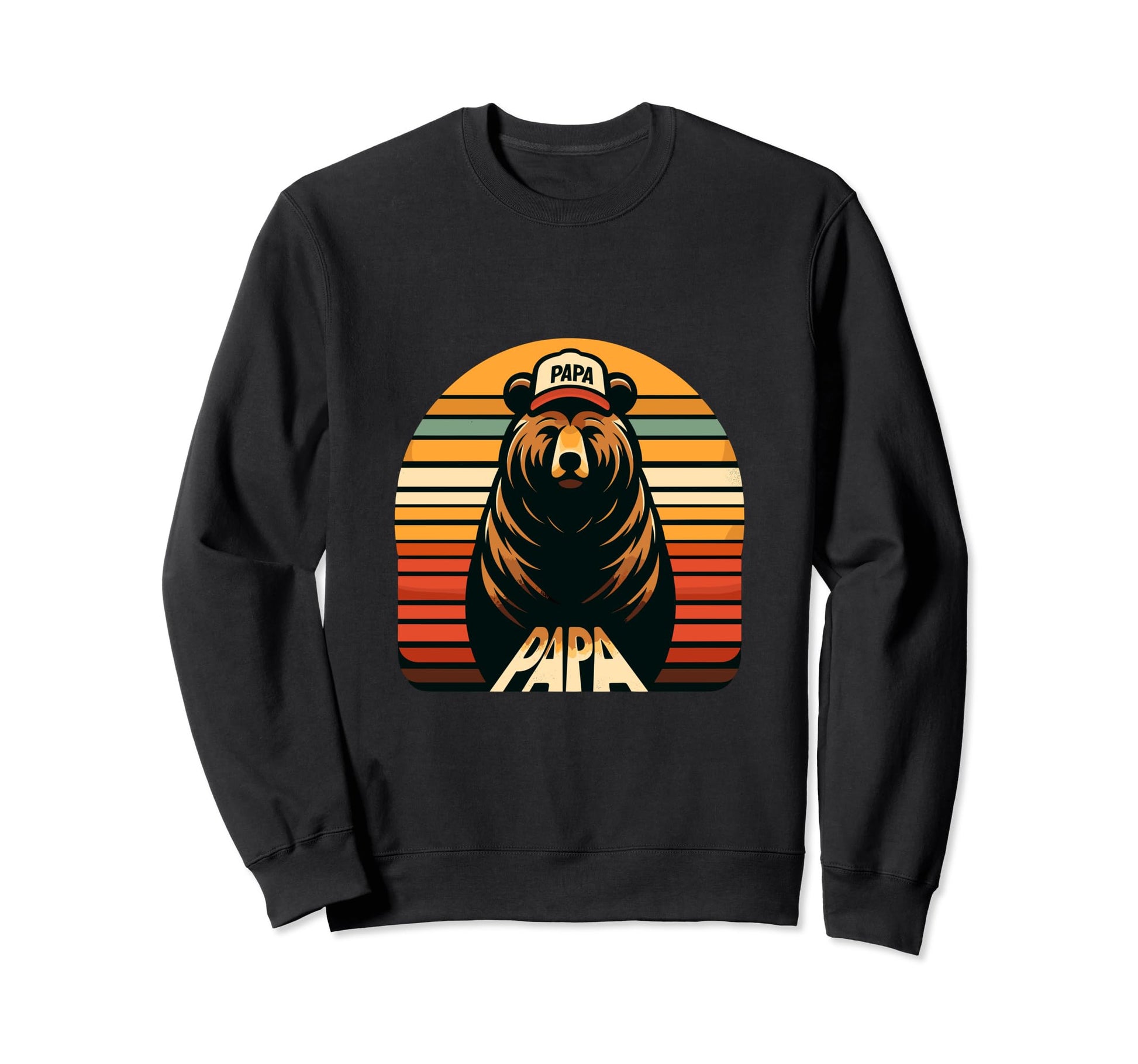 Sunset Papa Bear Nostalgic Fathers Day Sweatshirt - Custom Art Print Unisex - T-Shirt, Sweatshirt, Hoodie