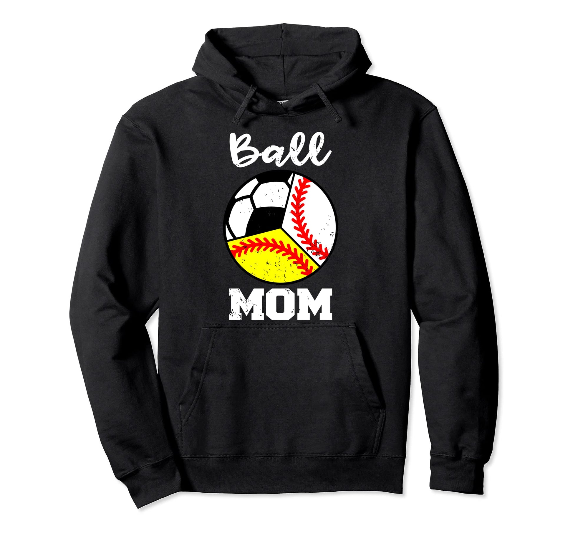 Ball Mom Funny Baseball Softball Soccer Hoodie - Minimalist Print Unisex - T-Shirt, Sweatshirt, Hoodie