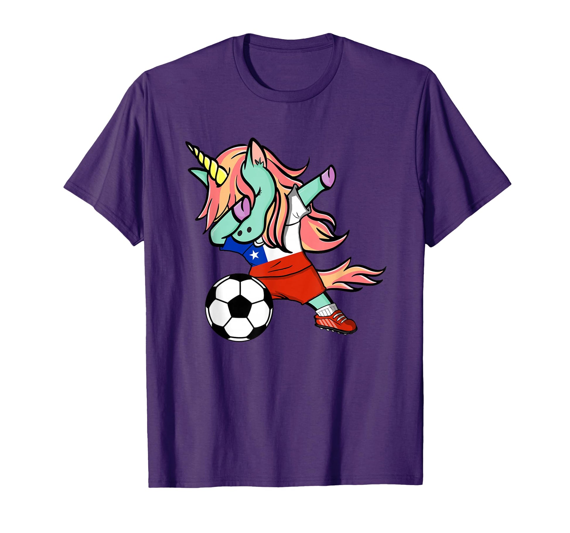 Funny Dabbing Unicorn Chile Football T-Shirt - Streetwear Style Men Women - T-Shirt, Sweatshirt, Hoodie