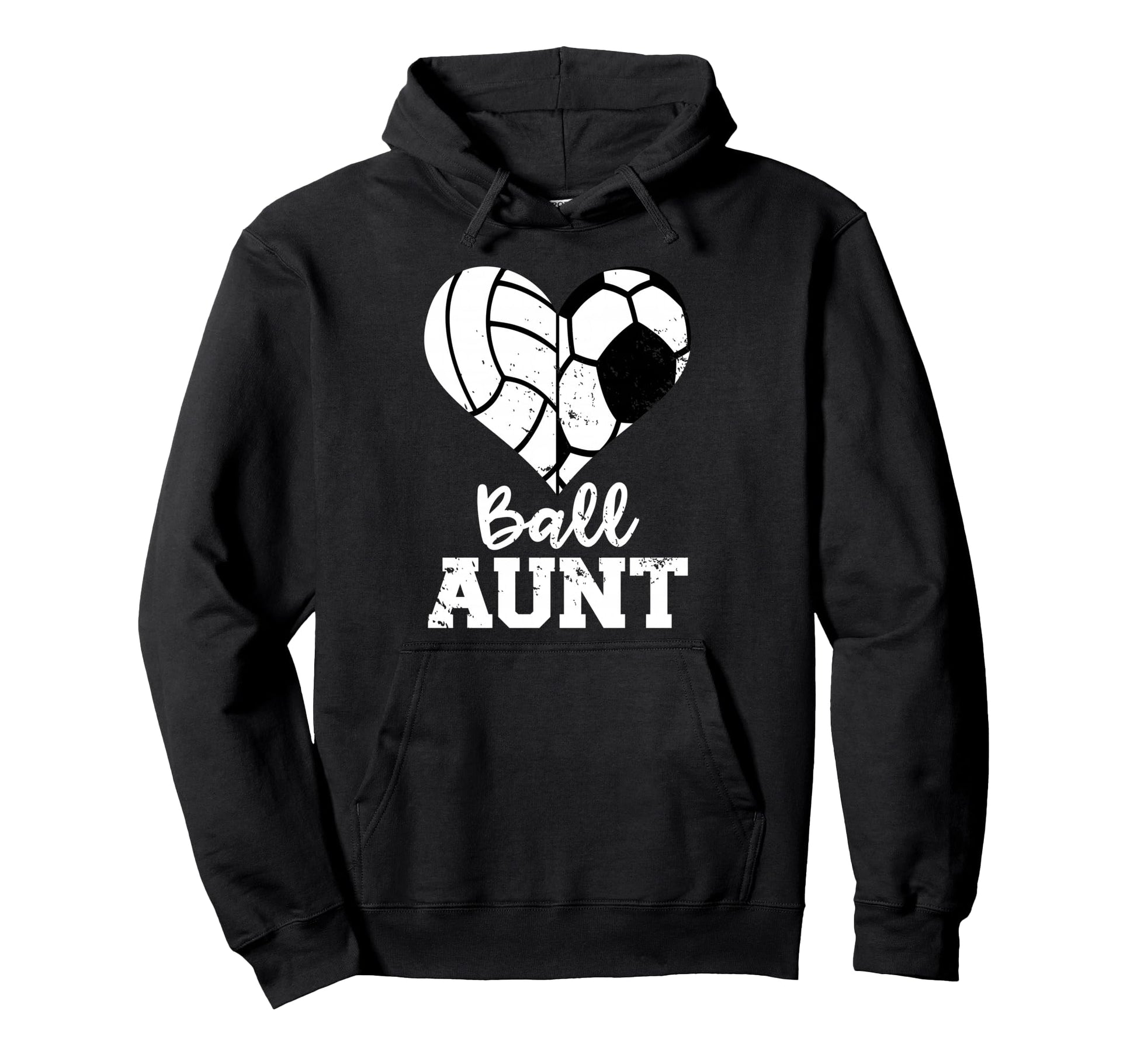 Ball Aunt Heart Funny Soccer Hoodie - Minimalist Print Men Women - T-Shirt, Sweatshirt, Hoodie