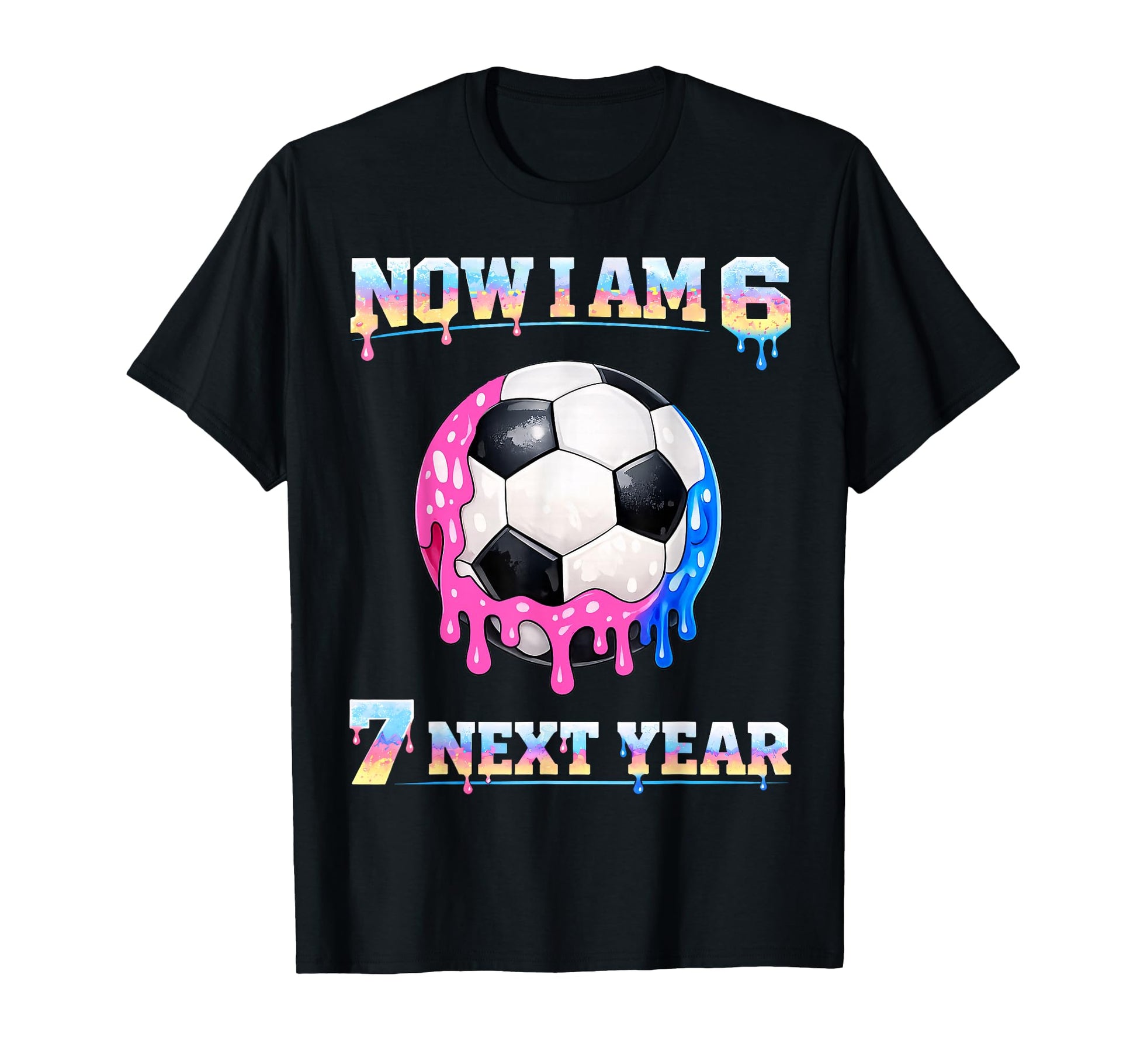 6Th Birthday Soccer Ice Cream Drip 67 T-Shirt - Trendy Graphic Men Women - T-Shirt, Sweatshirt, Hoodie