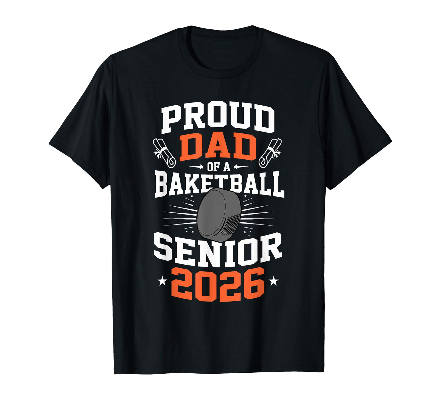 Proud Dad Hockey Senior 2026 Graduation T-Shirt - Graphic Print Men Women - T-Shirt, Sweatshirt, Hoodie