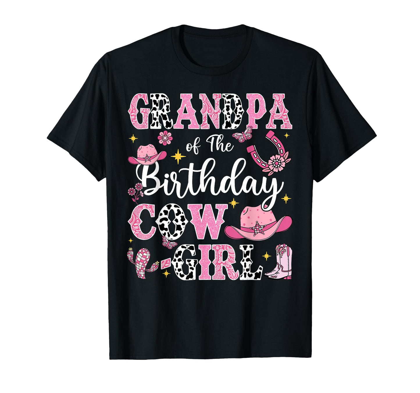 Grandpa Birthday Cow Rodeo Cow T-Shirt - Casual Everyday Wear Men Women - T-Shirt, Sweatshirt, Hoodie
