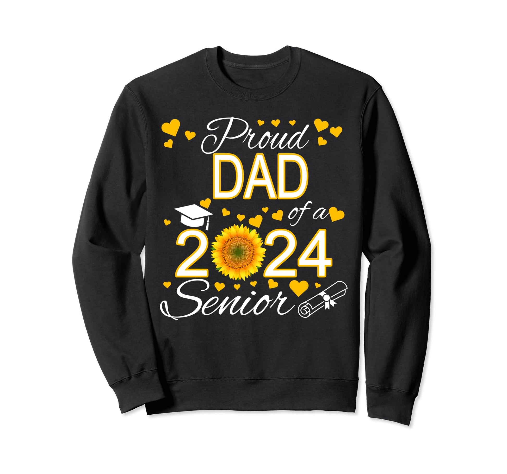 Proud Dad Class 2024 Graduate Sweatshirt - Graphic Print Men Women - T-Shirt, Sweatshirt, Hoodie