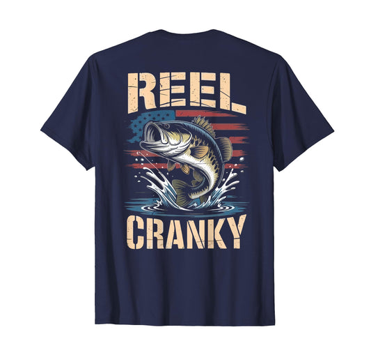 Back Reel Cranky Funny Bass T-Shirt - Fun Novelty Design for Adults - T-Shirt, Sweatshirt, Hoodie