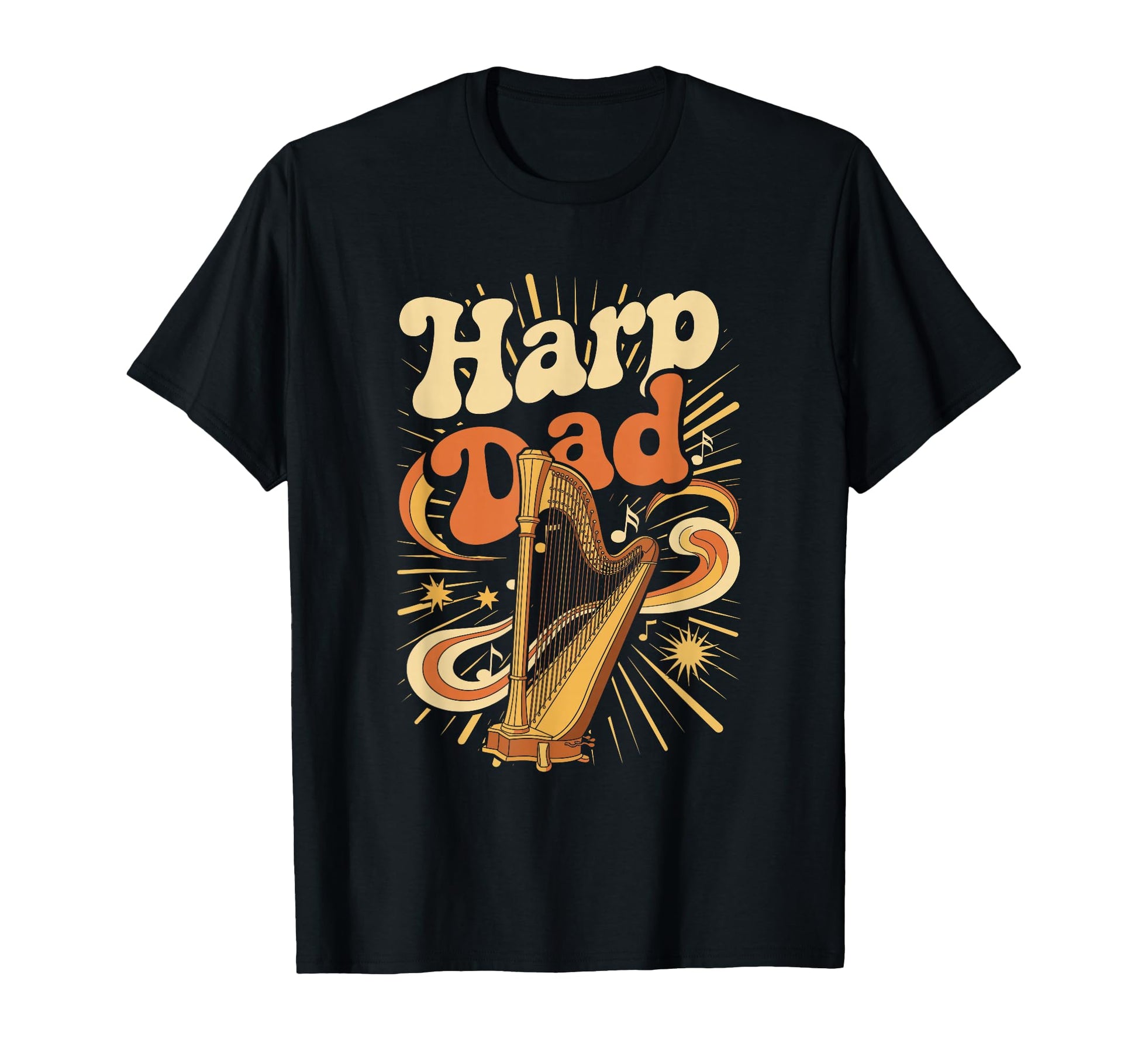 Harp Dad Fathers Day Harpist Musician T-Shirt - Unique Graphic Unisex - T-Shirt, Sweatshirt, Hoodie