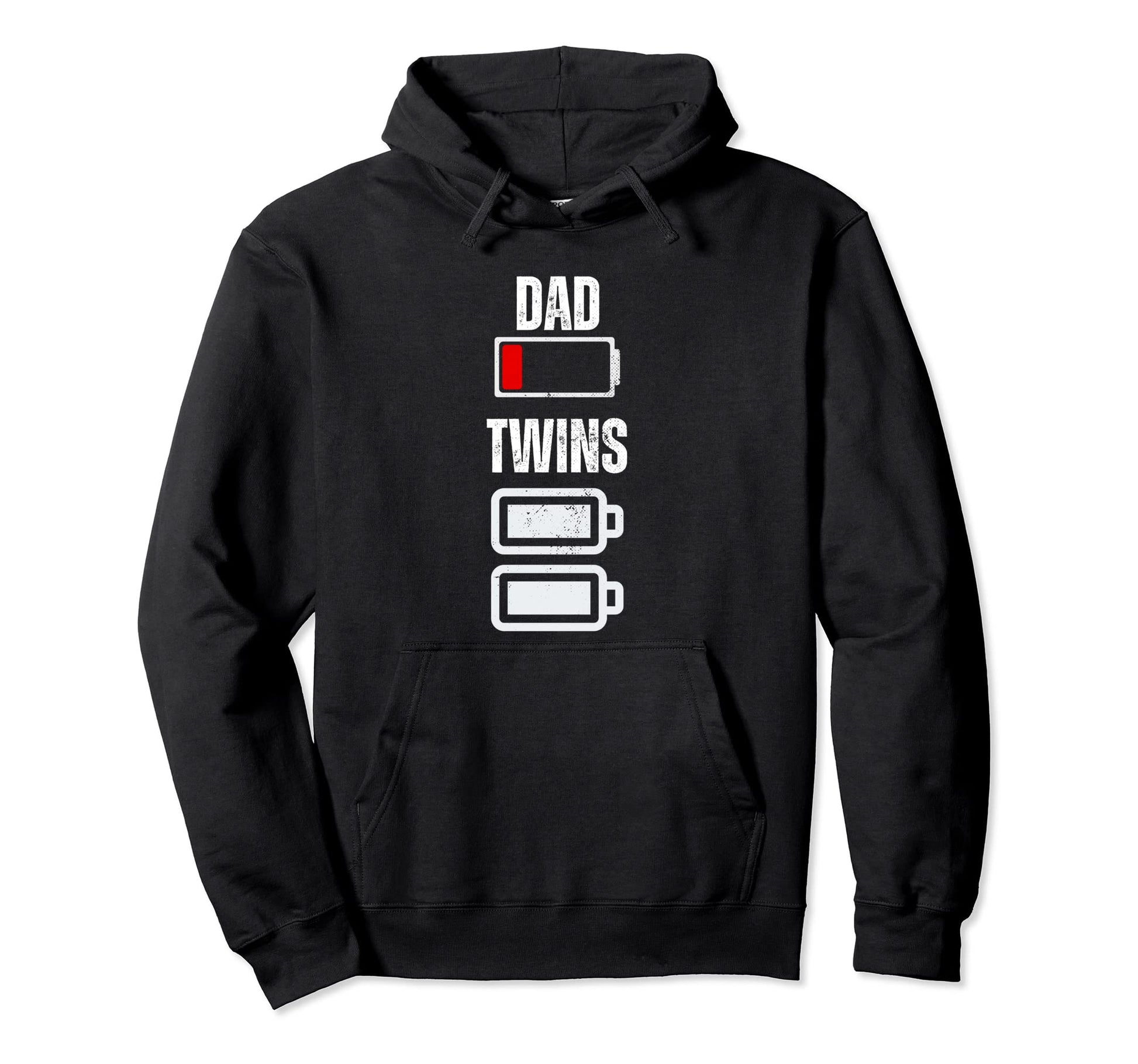 Dad Low Battery Twins Full Charge Funny Hoodie - Novelty Apparel Unisex - T-Shirt, Sweatshirt, Hoodie