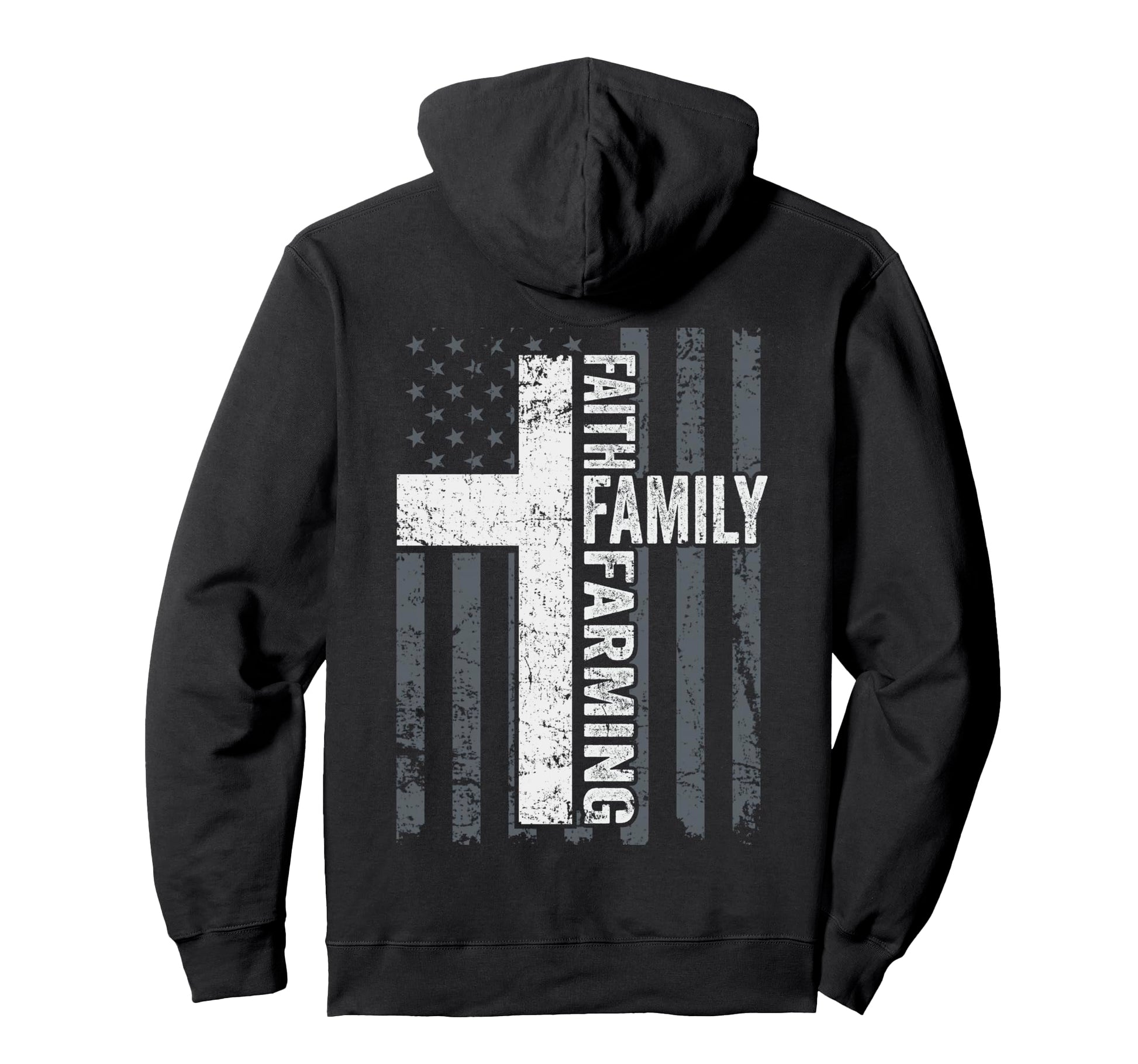 Faith Family Farming Freedom Farmer Usa Hoodie - Trendy Graphic for Adults - T-Shirt, Sweatshirt, Hoodie