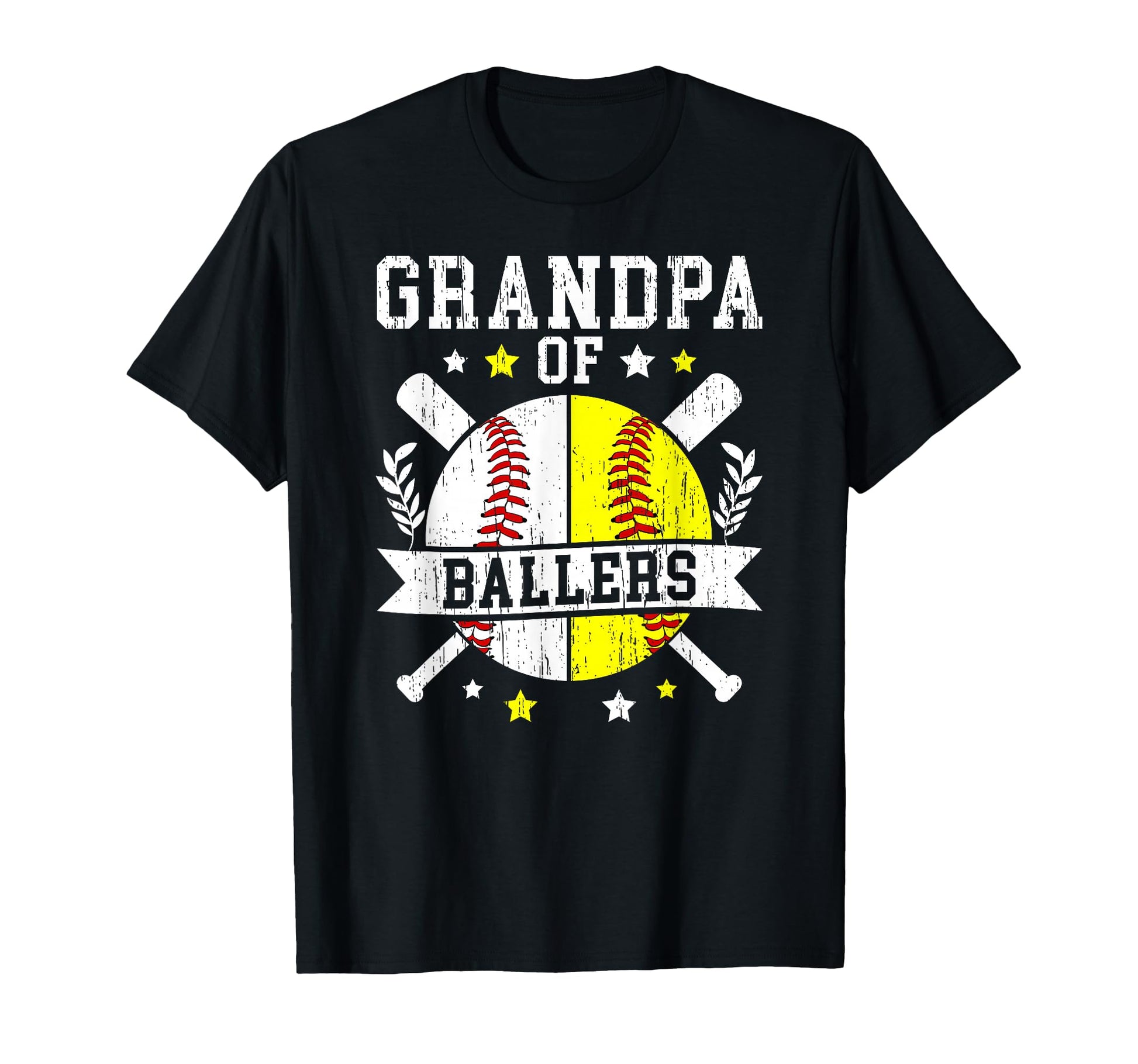 Grandpa Ballers Softball Baseball T-Shirt - Unique Graphic for Adults - T-Shirt, Sweatshirt, Hoodie