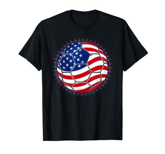 American Flag Soccer Ball Patriotic T-Shirt - Minimalist Print Men Women - T-Shirt, Sweatshirt, Hoodie