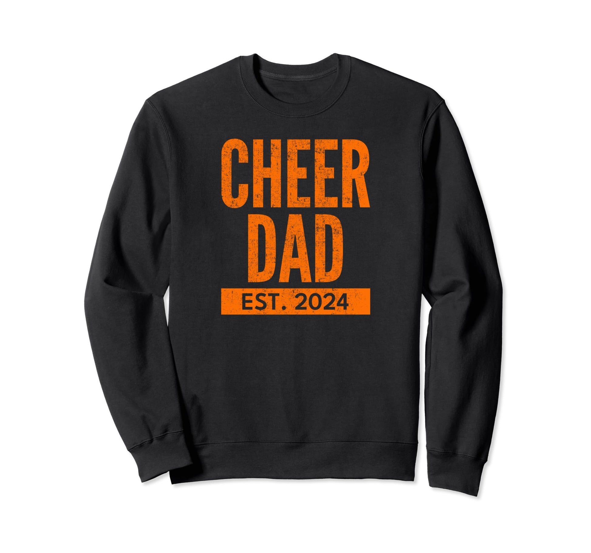 Cheer Dad Orange Cheerleading Est 2024 Sweatshirt - Unique Graphic Unisex - T-Shirt, Sweatshirt, Hoodie