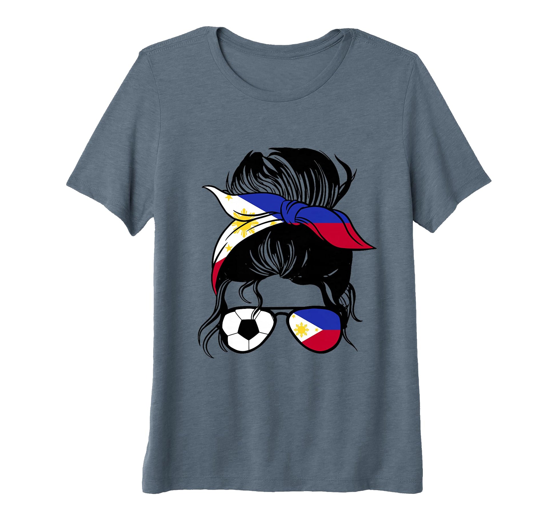 Womens Philippines Mothers Day Soccer T-Shirt - Custom Art Print Men Women - T-Shirt, Sweatshirt, Hoodie