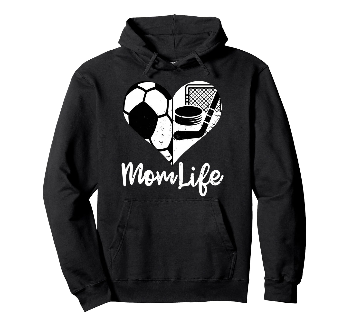 Mom Life Funny Soccer Hockey Mom Hoodie - Custom Art Print for Adults - T-Shirt, Sweatshirt, Hoodie