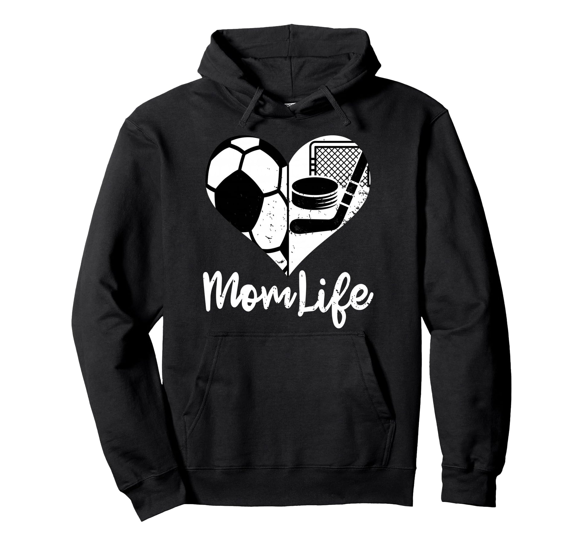 Mom Life Funny Soccer Hockey Mom Hoodie - Custom Art Print for Adults - T-Shirt, Sweatshirt, Hoodie