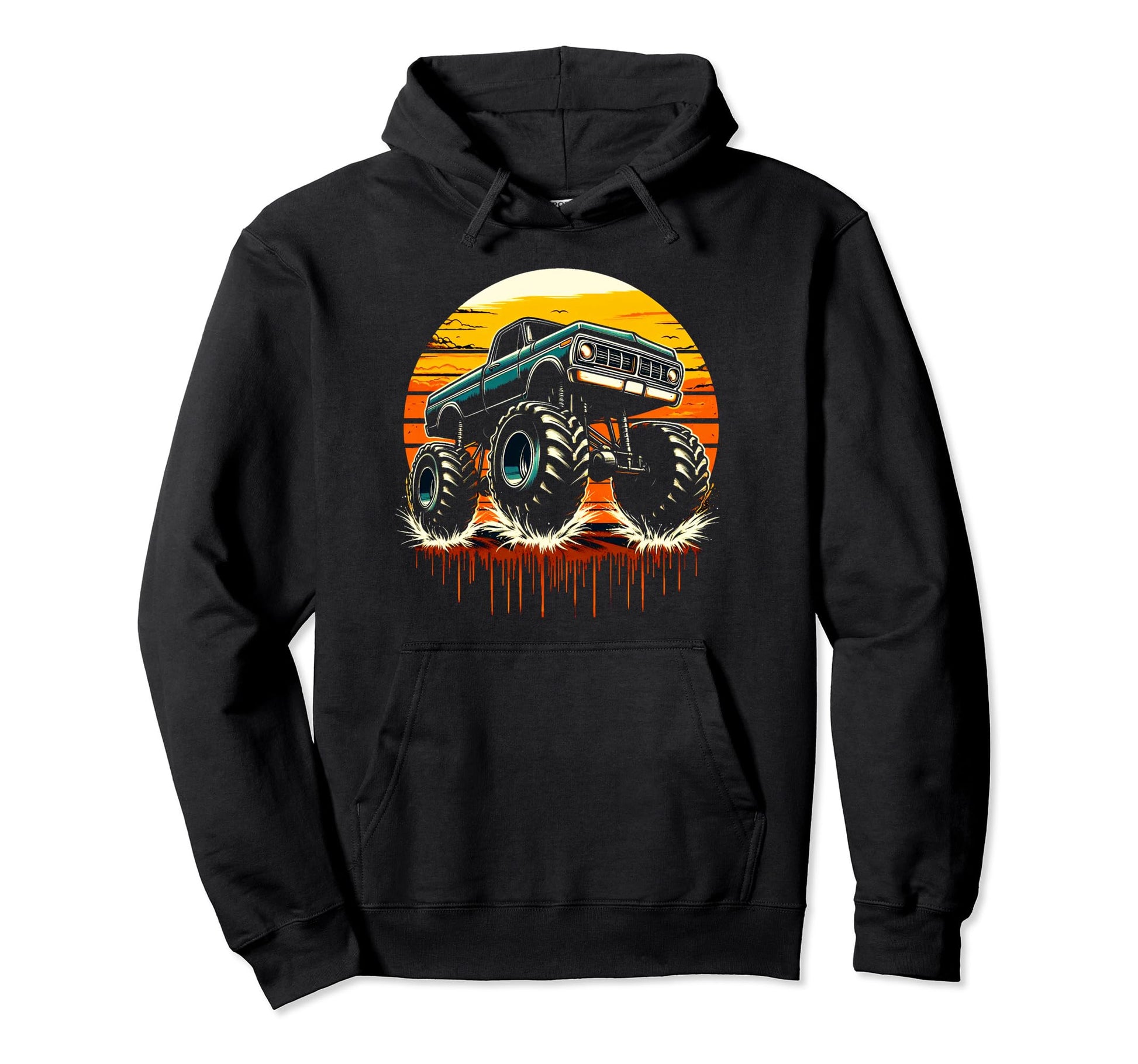 Monster Truck Dad Fathers Day Hoodie - Unique Graphic Unisex - T-Shirt, Sweatshirt, Hoodie