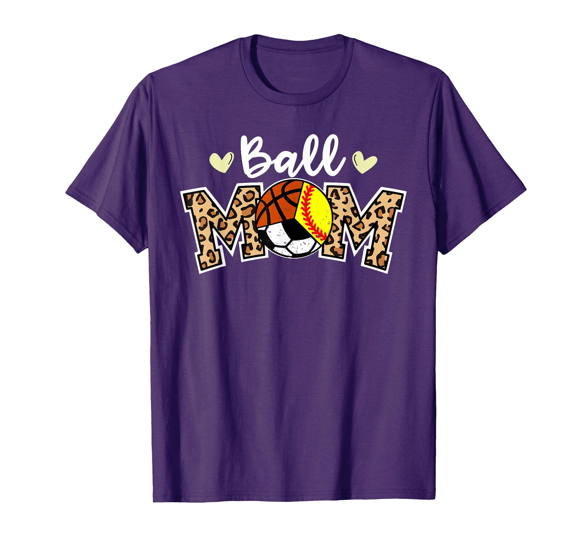 Ball Mom Leopard Softball Soccer T-Shirt - Minimalist Print Unisex - T-Shirt, Sweatshirt, Hoodie