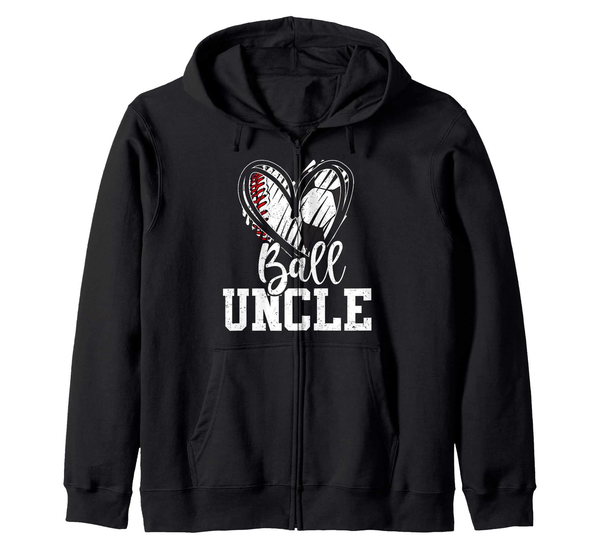 Ball Uncle Heart Baseball Soccer Ball Sweatshirt - Custom Art Print Unisex - T-Shirt, Sweatshirt, Hoodie