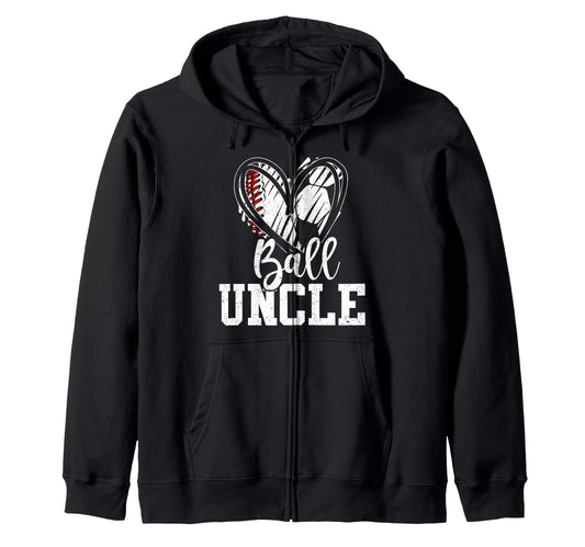 Ball Uncle Heart Baseball Soccer Ball Sweatshirt - Custom Art Print Unisex - T-Shirt, Sweatshirt, Hoodie