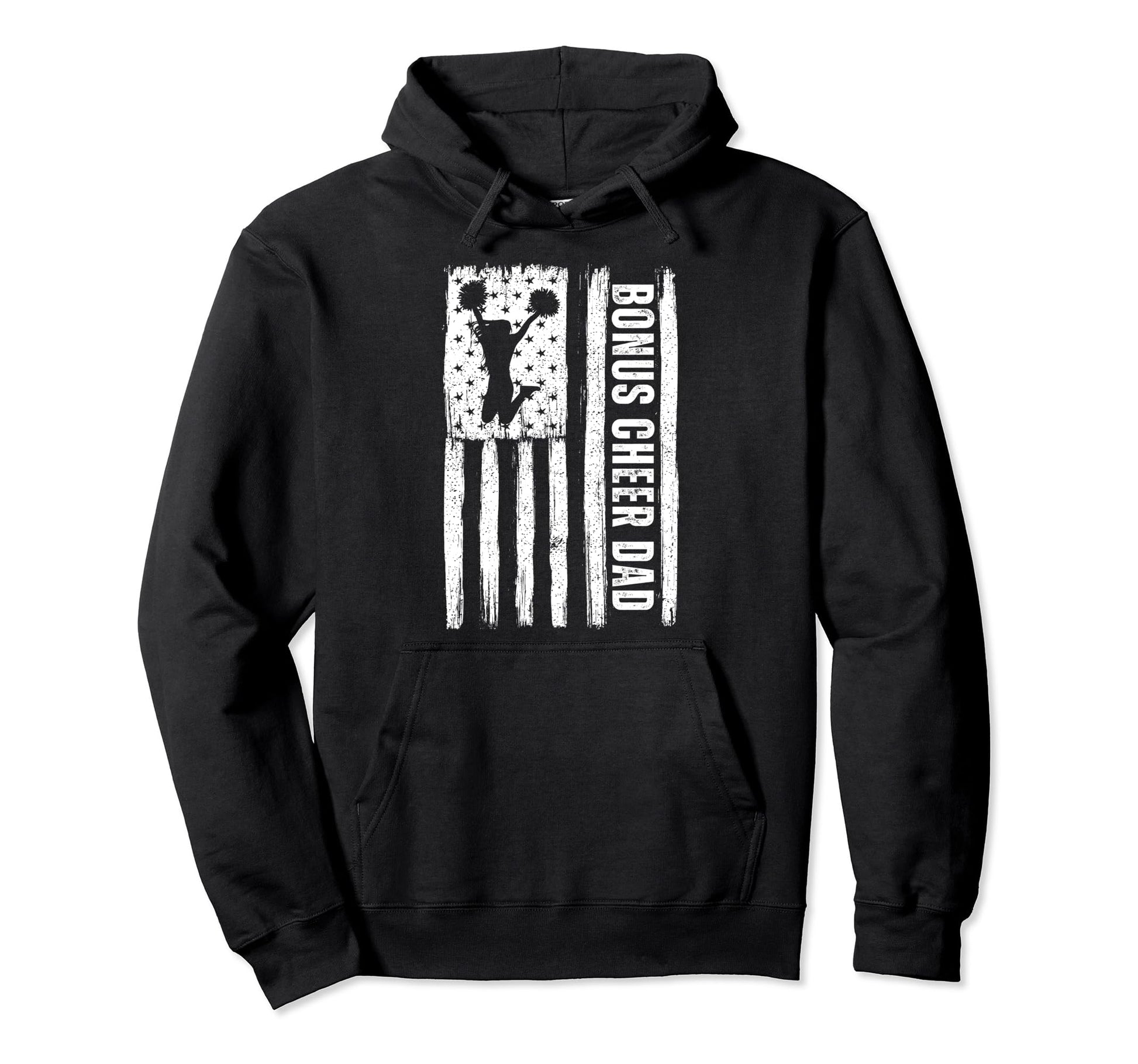 Bonus Cheer Dad American Flag Hoodie - Aesthetic Graphic Unisex - T-Shirt, Sweatshirt, Hoodie
